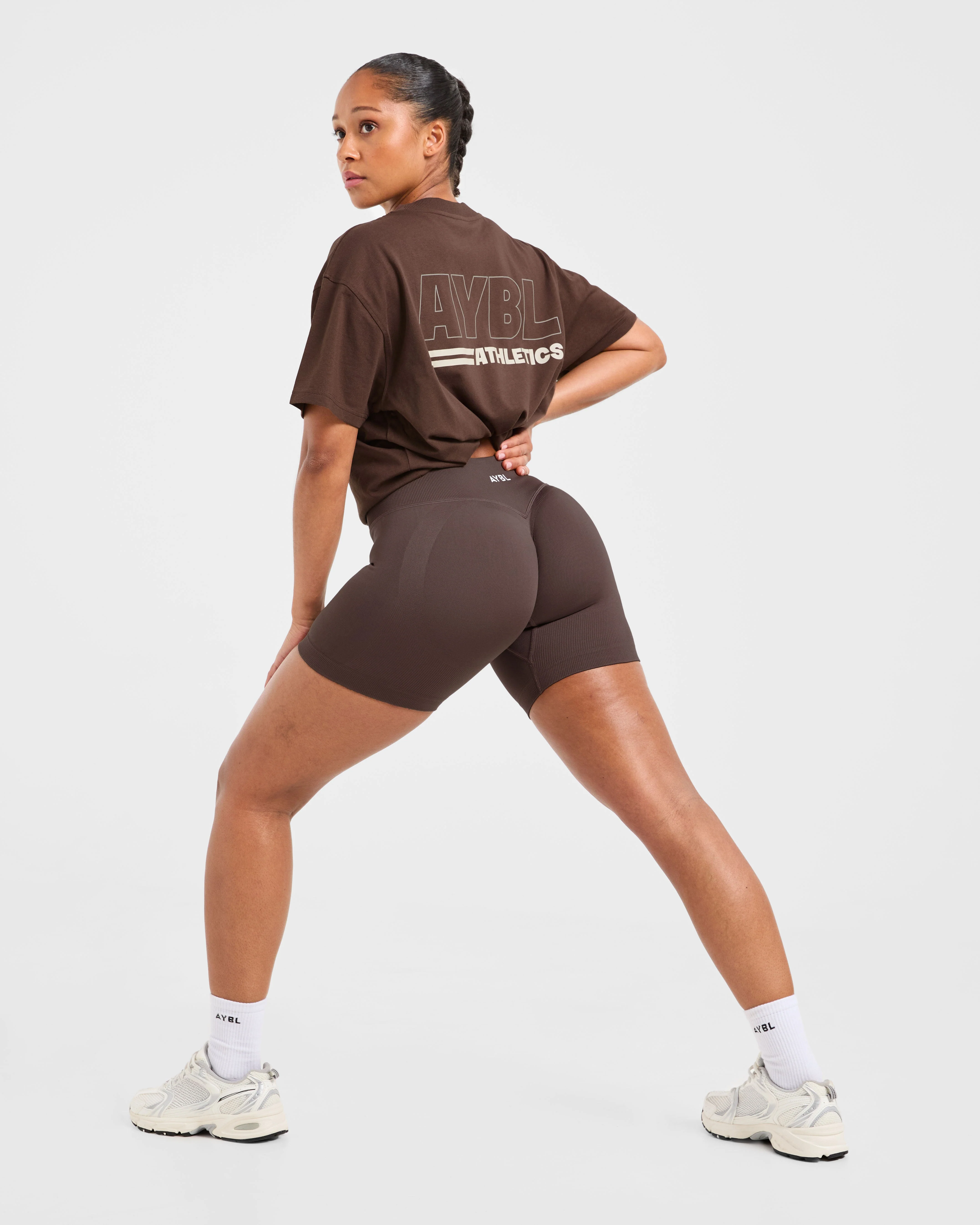 Athletics Track Oversized T Shirt - Marron/Sand - Image 7