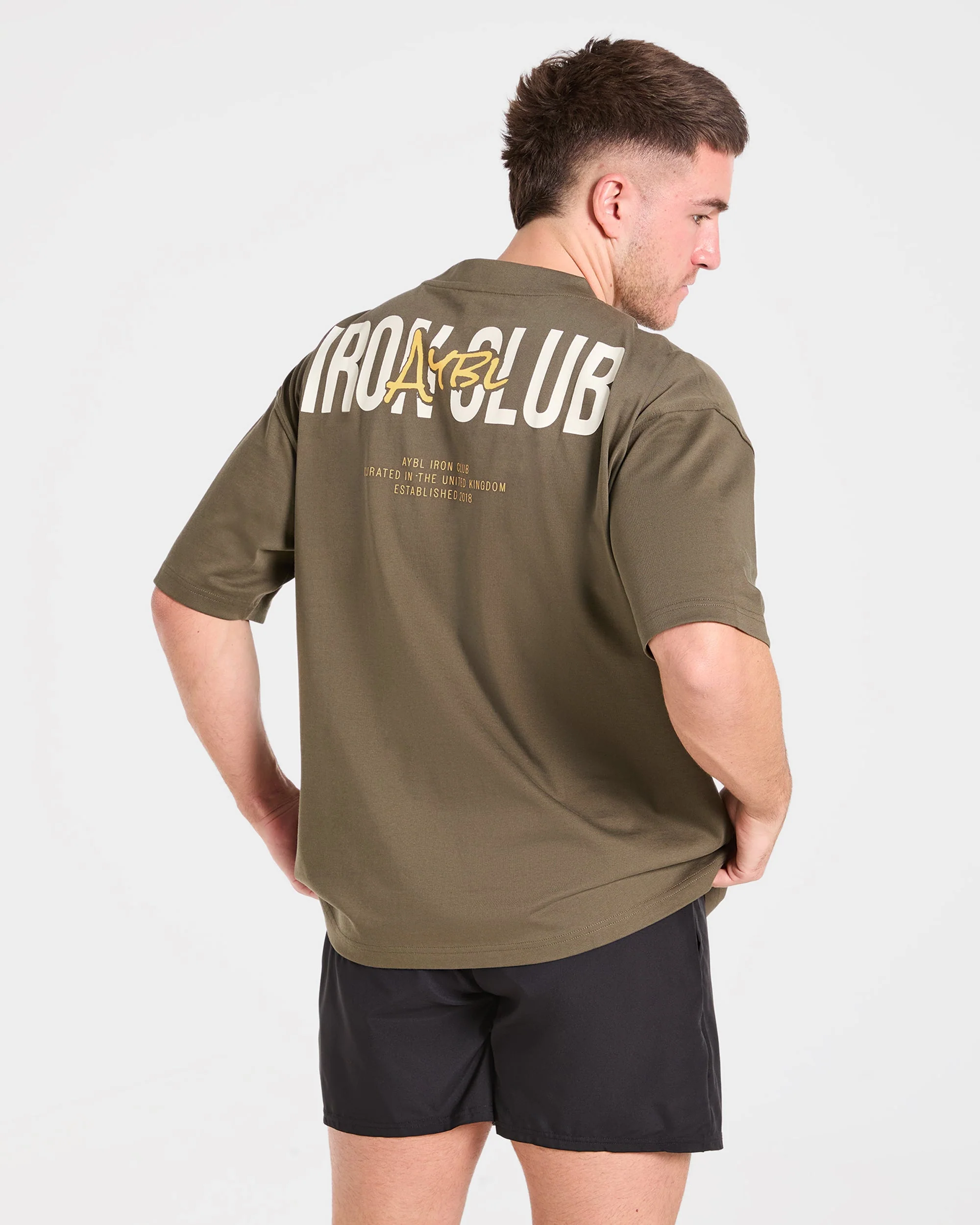 AYBL Iron Club Oversized T Shirt - Olive Vert - Image 8