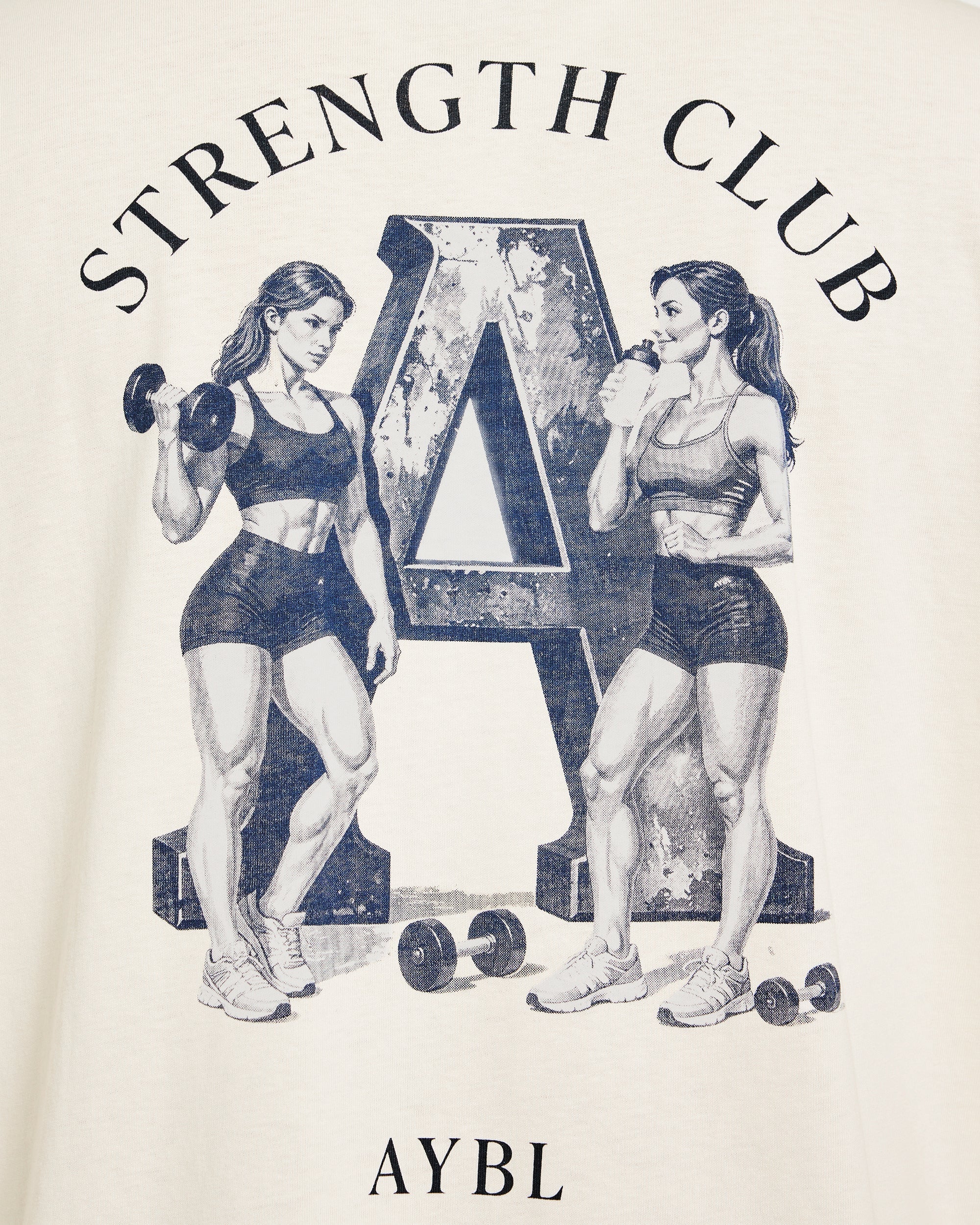AYBL Strength Club Oversized T Shirt - Cream - Image 6