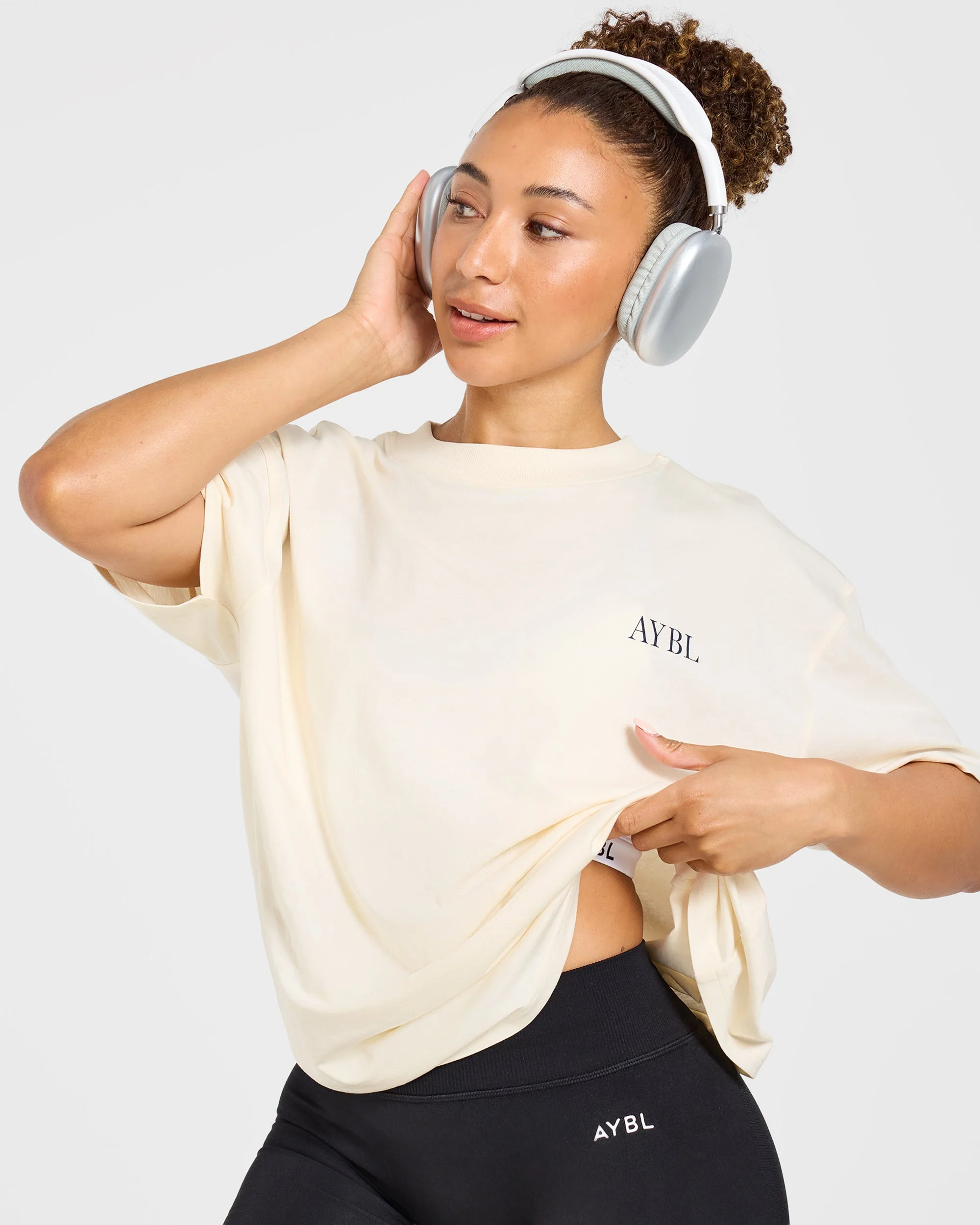 AYBL Strength Club Oversized T Shirt - Cream - Image 8