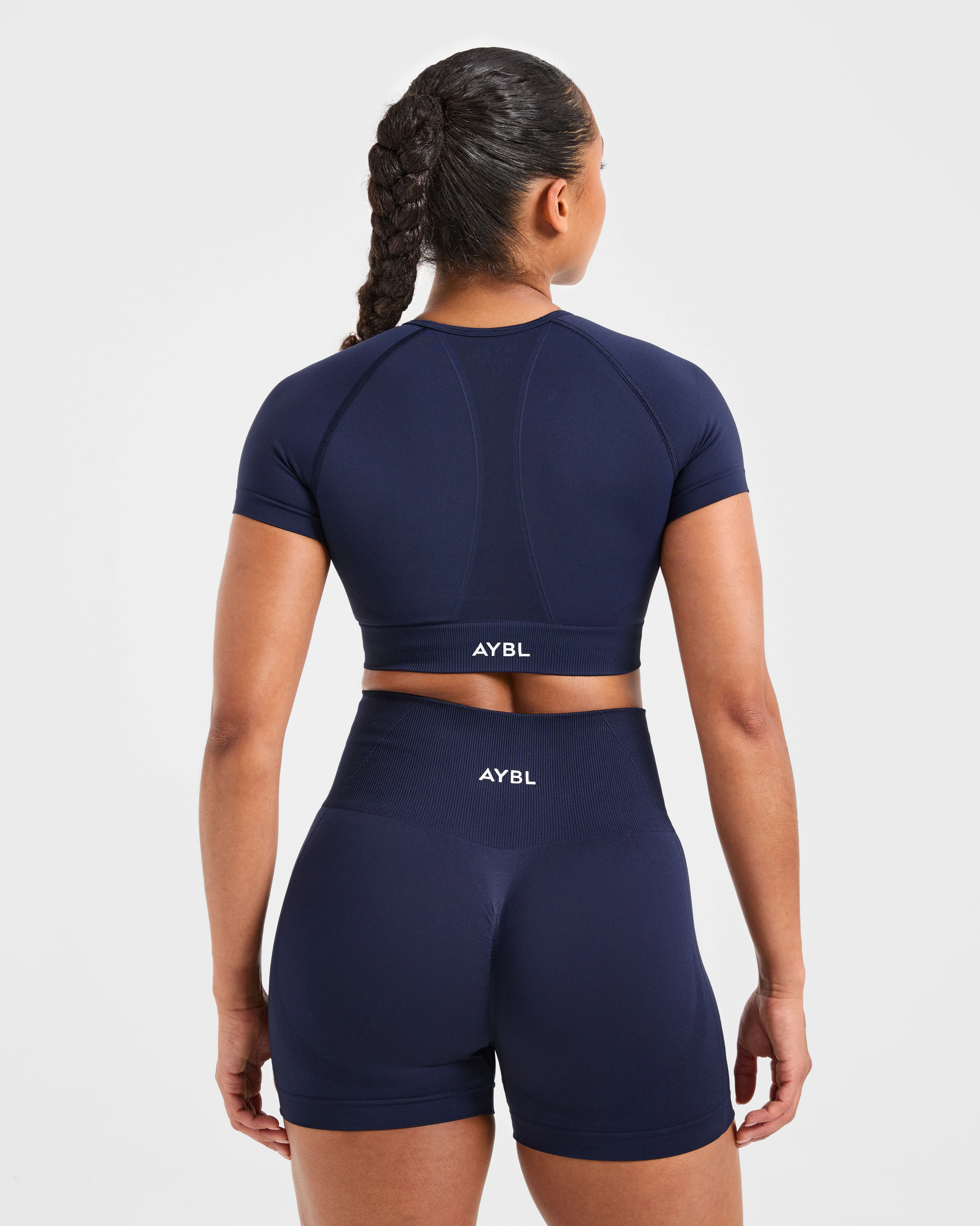 Empower Seamless Crop Top - Navy - Image 2