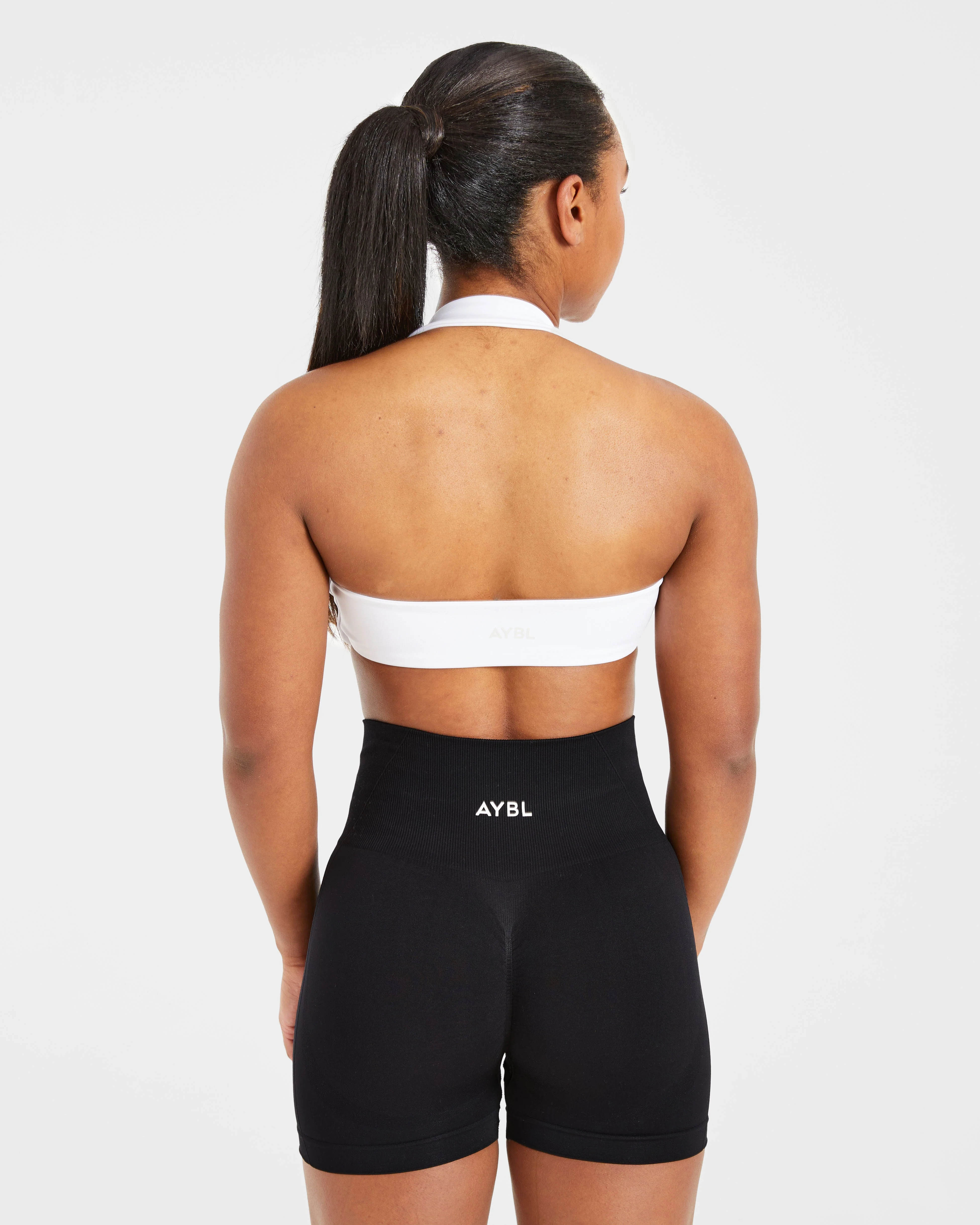 Essential Halterneck Sports Bra - Blanc - Image 2