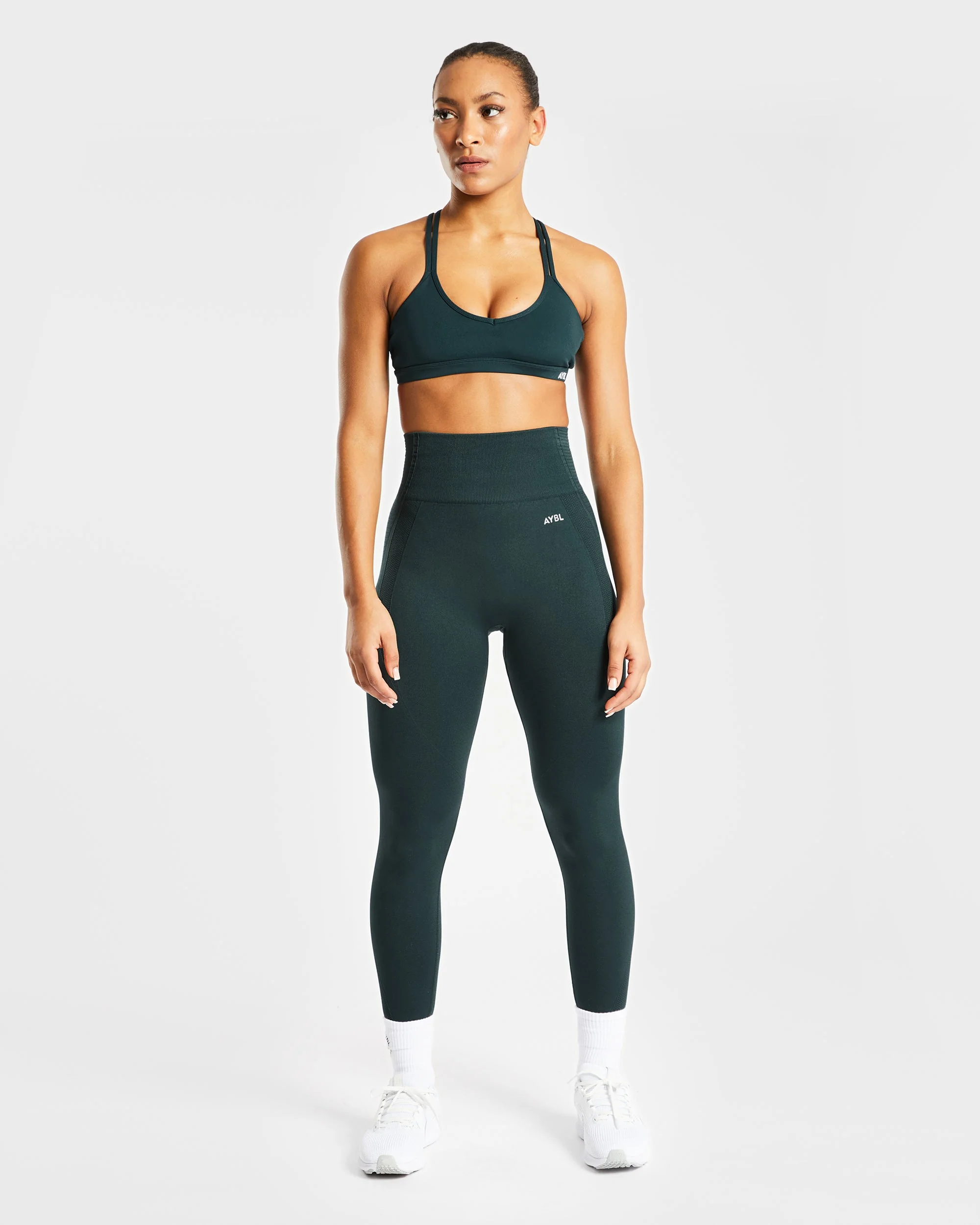 Essential Strappy Sports Bra - Forest Vert - Image 8