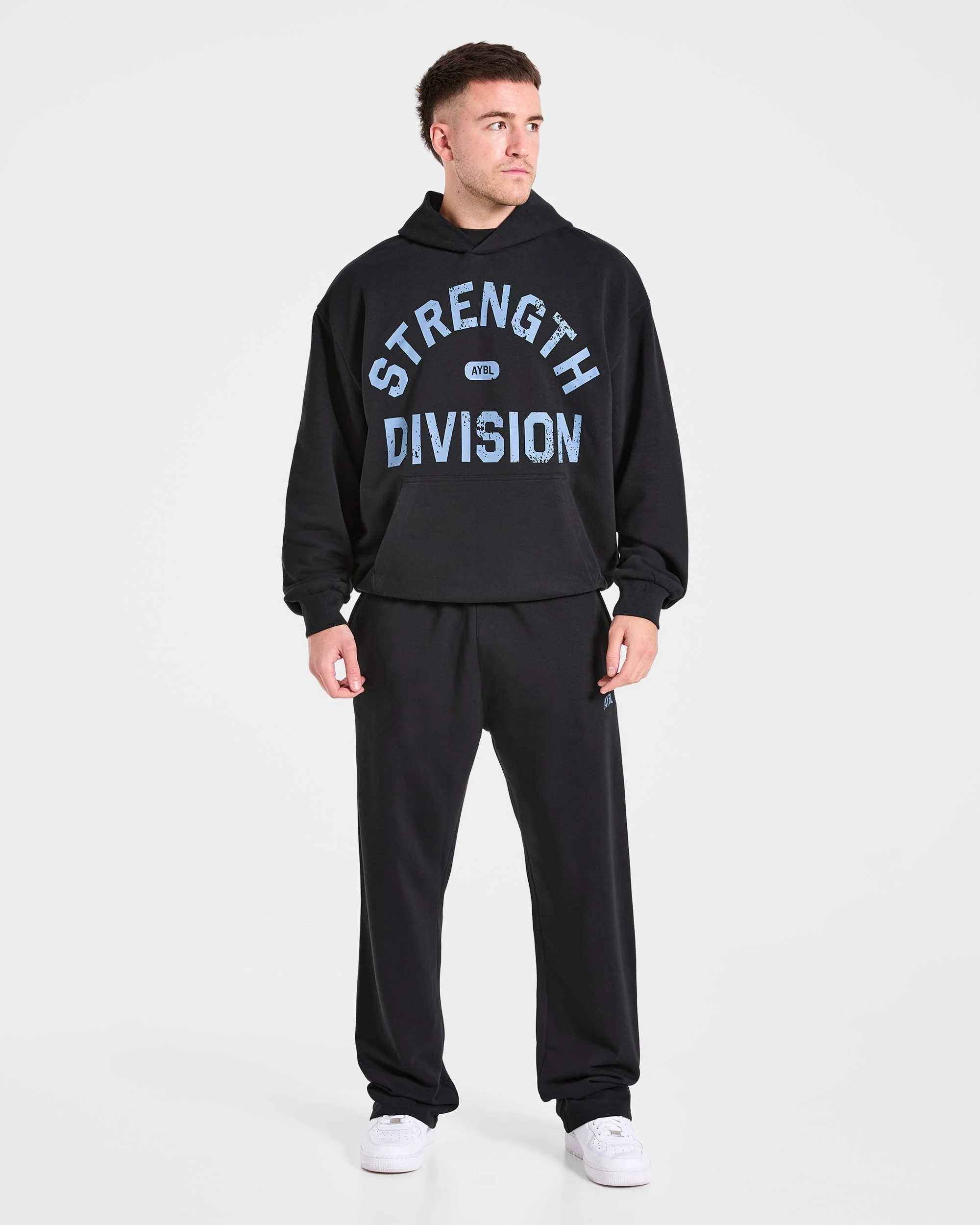 Strength Division Oversized Straight Leg Joggers - Noir/Bleu - Image 3